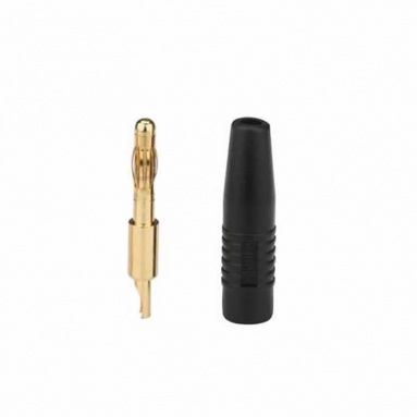 Banana plug gold, zwart